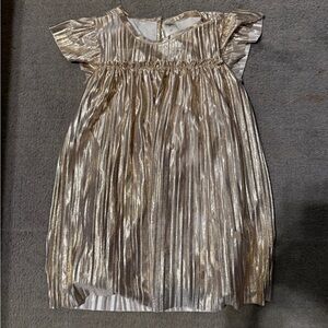 OshKosh B’gosh Gold Pleated Party Dress Size 3T Holiday Wedding
